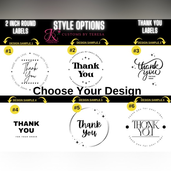 50 Blue Thank You Sticker Labels Per Order - Picture 5 of 9